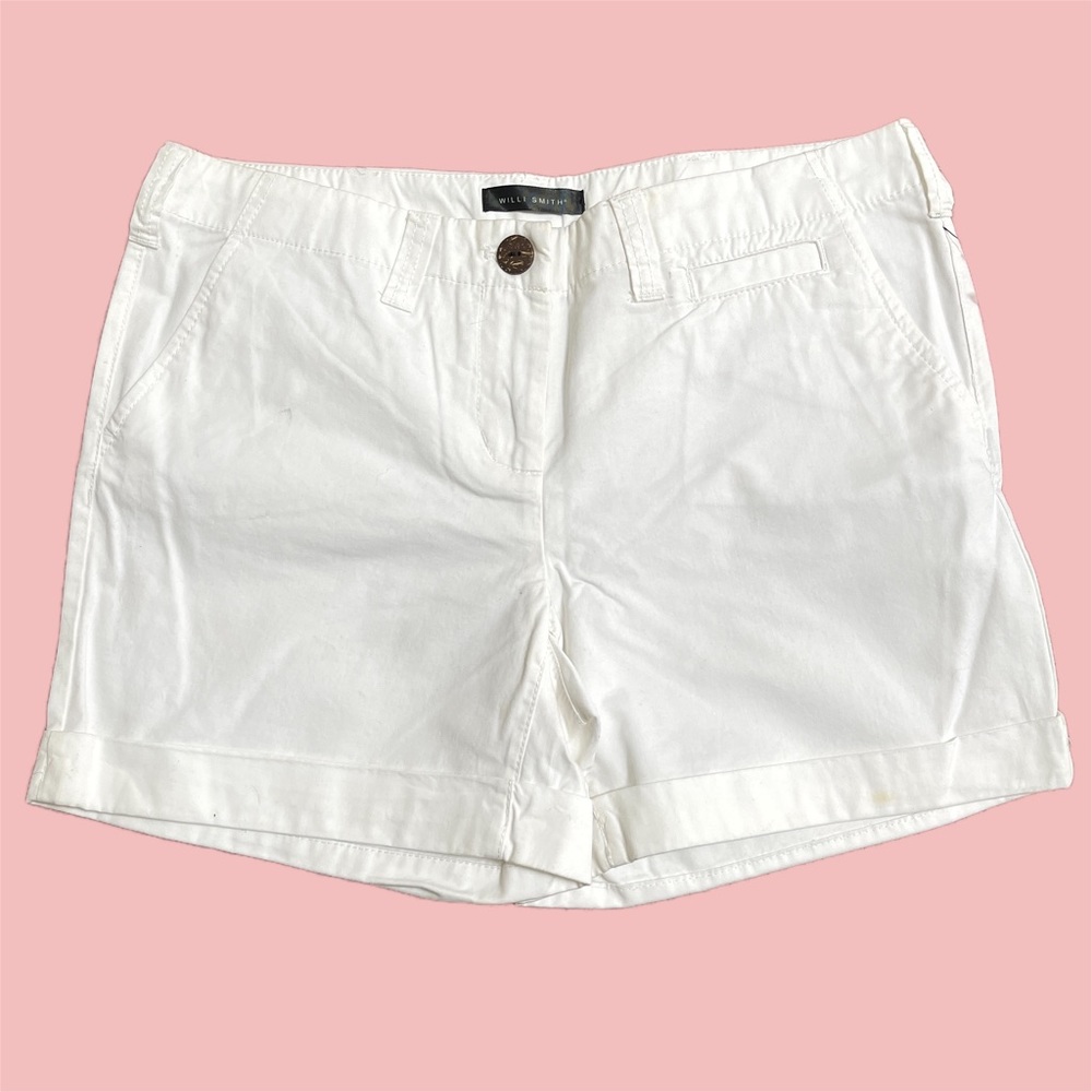 Willi Smith White Classic Chino Shorts Size 6